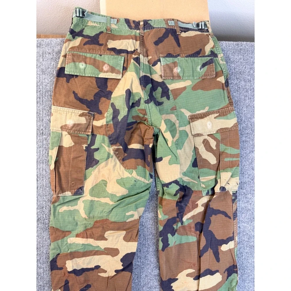 American Apparel Woodland Camo Cargo Pants Mens Small Long Tactical Workwear BDU